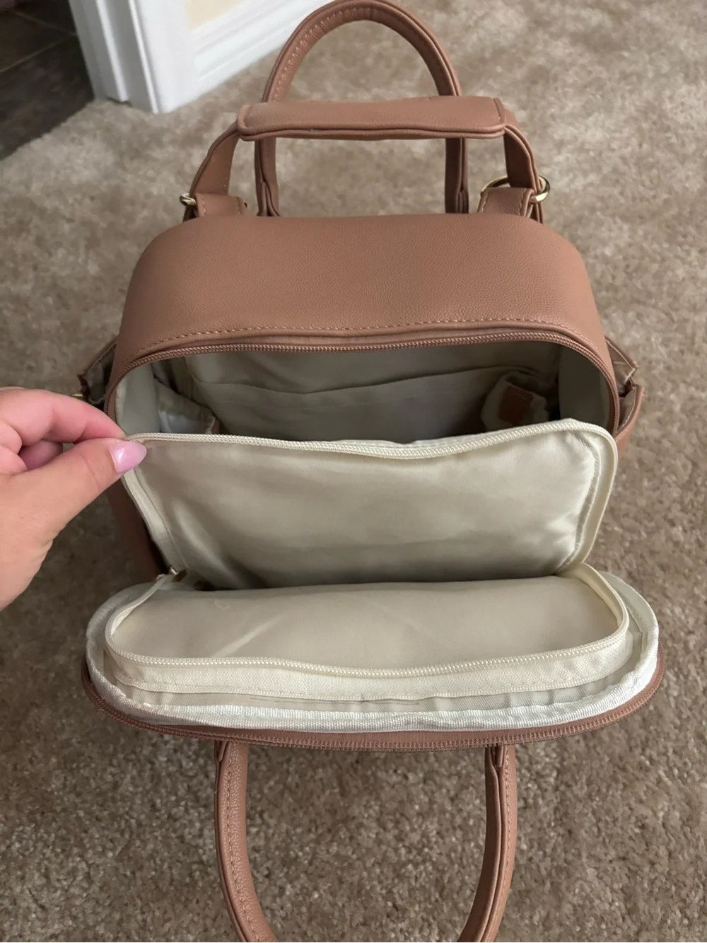 Ayla & Co Blush Tan Convertible Baby Bag